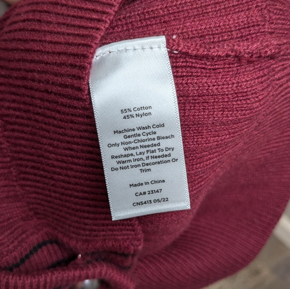 Talbots Burgundy Ribbed Cardigan Sweater - Picture 8 of 8